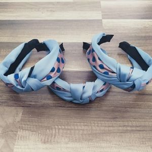 3/$30 Turban Headband in Blue and Gray